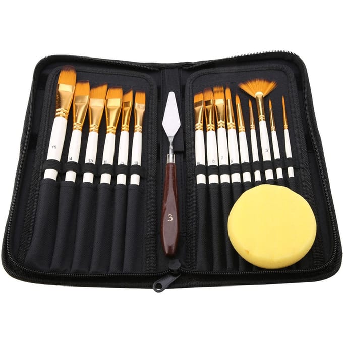 Verfkwasten Set Houten Handvat Kunstenaar Aquarelkwasten voor Gouache Aquarel Schildergereedschap black