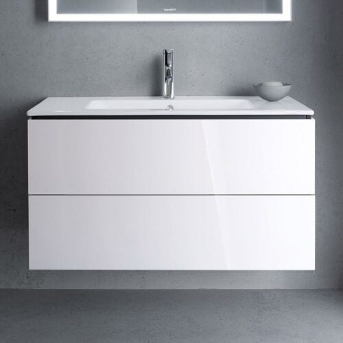 Duravit Me by Starck washbasin with L-Cube vanity unit 103 x 49 cm with 2 drawers LC624202222 1-S