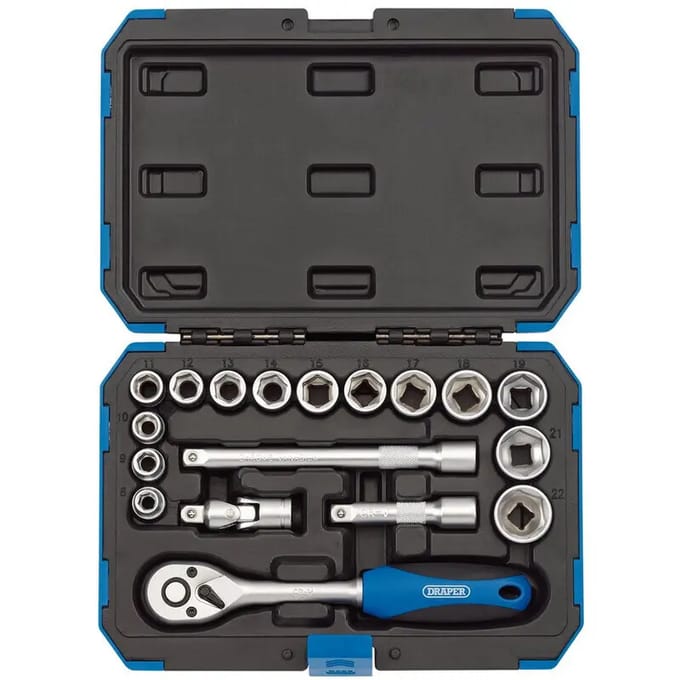 Motor Gereedschap Set Dopsleutels & Ratsleutel Metrisch & Inch Draper