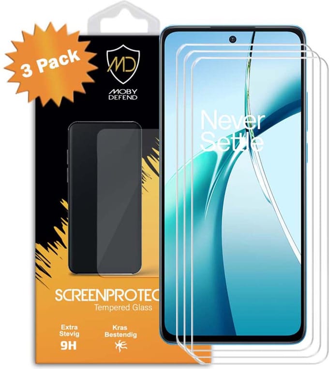 3-Pack MobyDefend Screenprotectors - Geschikt voor OnePlus Nord CE 4 Lite - Case-Friendly Screensaver - Gehard Glas