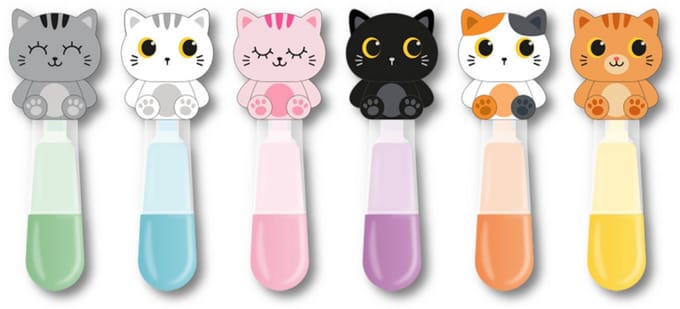 iTotal Highlighters CAT 6 pcs-set Kat markeerstiften
