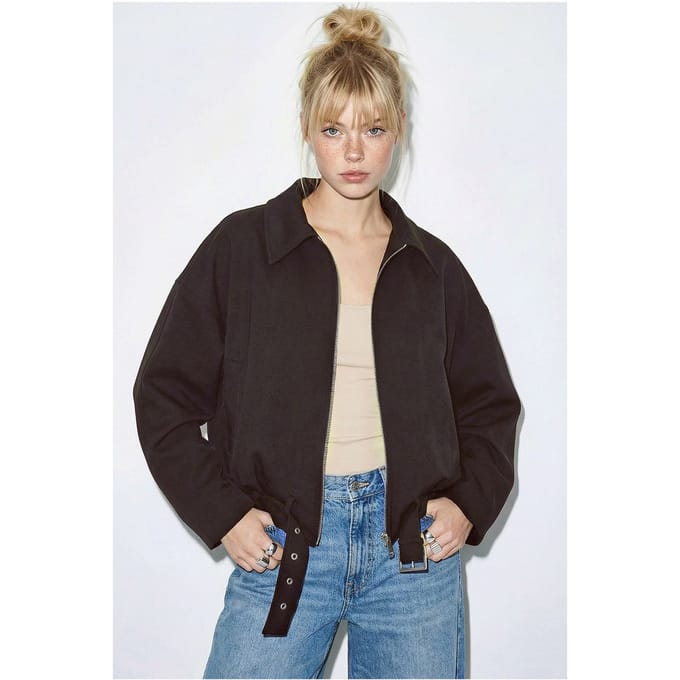 Gevormde Oversized Bomberjack met Riem