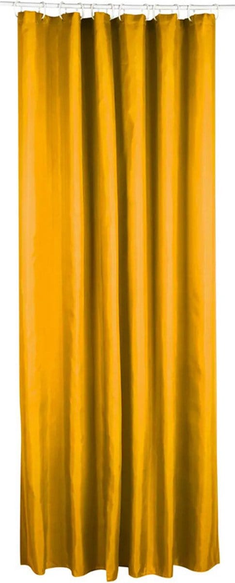 5Five Douchegordijn - geel - polyester - 180 x 200 cm - inclusief ringen - Voor bad en douche