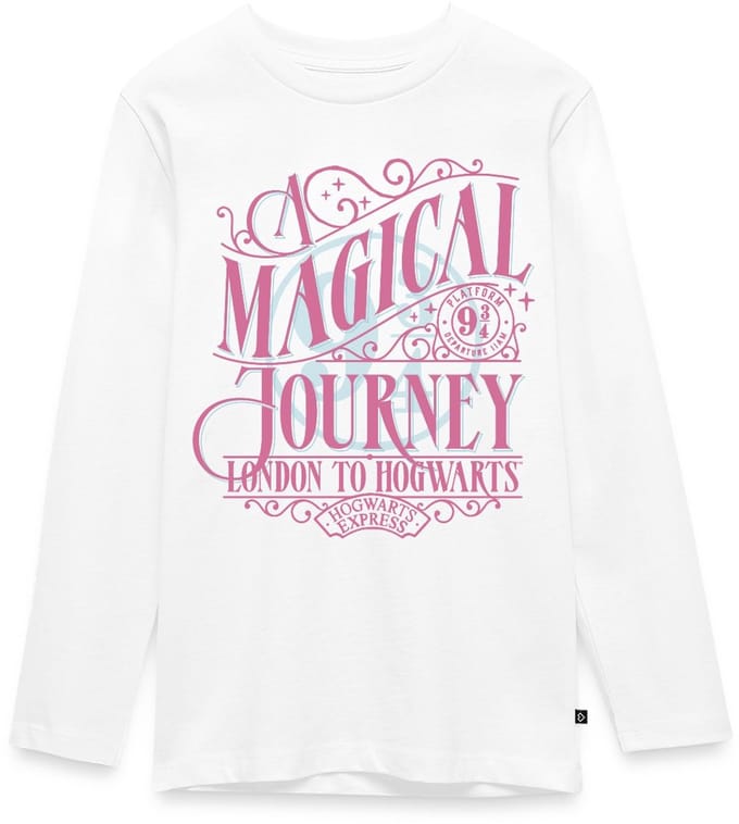 Harry Potter Perron 9 ¾ Ontwerp In Roze & Blauw Premium T-Shirt Tiener Lang