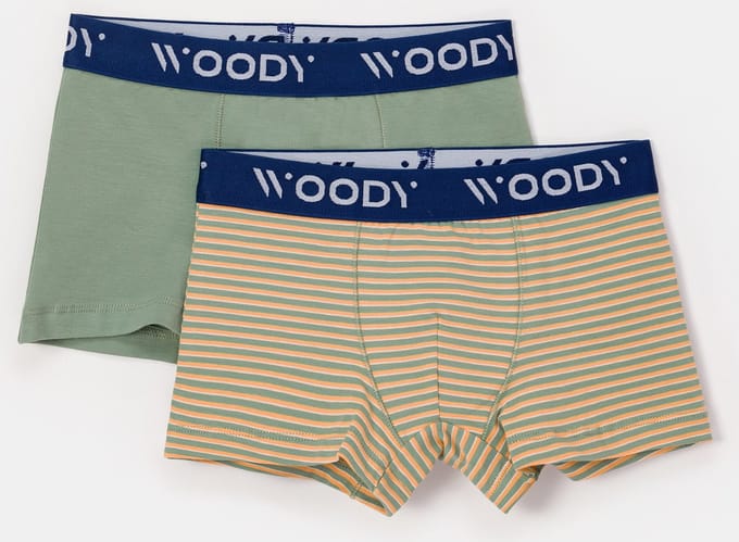 Woody Jongens set khaki + streep - maat 152/12J