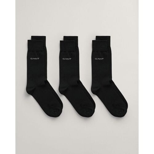 Gant Sokken Solid Mercerized Cotton Subtle Logo Zwart / male
