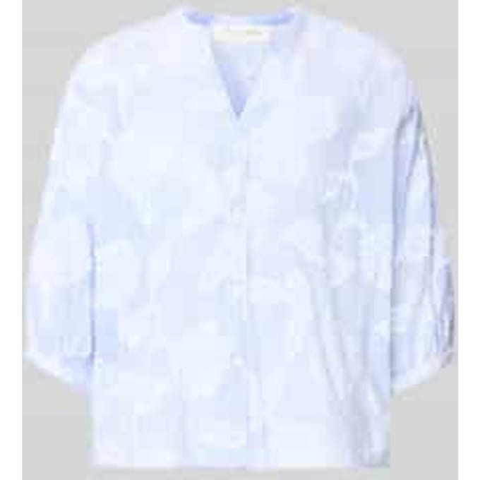 regular fit blouse met V-hals en 3/4-mouwen