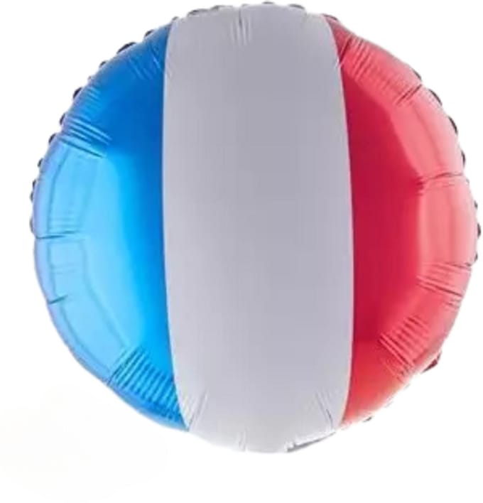 Folieballon rood-wit-blauw - 46cm - Funny fashion