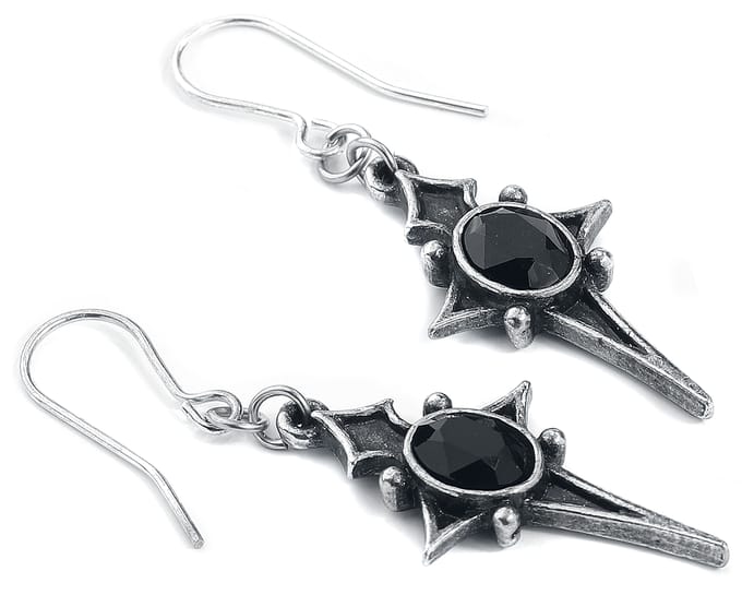 Alchemy Gothic - Gothic Oorbel - Star Earrings - voor Vrouwen - zilverkleurig