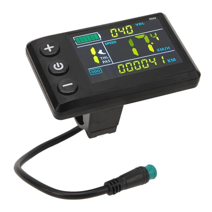Elektrische Fiets LCD Display Meter ABS Waterdicht LCD S866 Elektrische Scooter Kleurenscherm Display Bedieningspaneel voor Lithium black