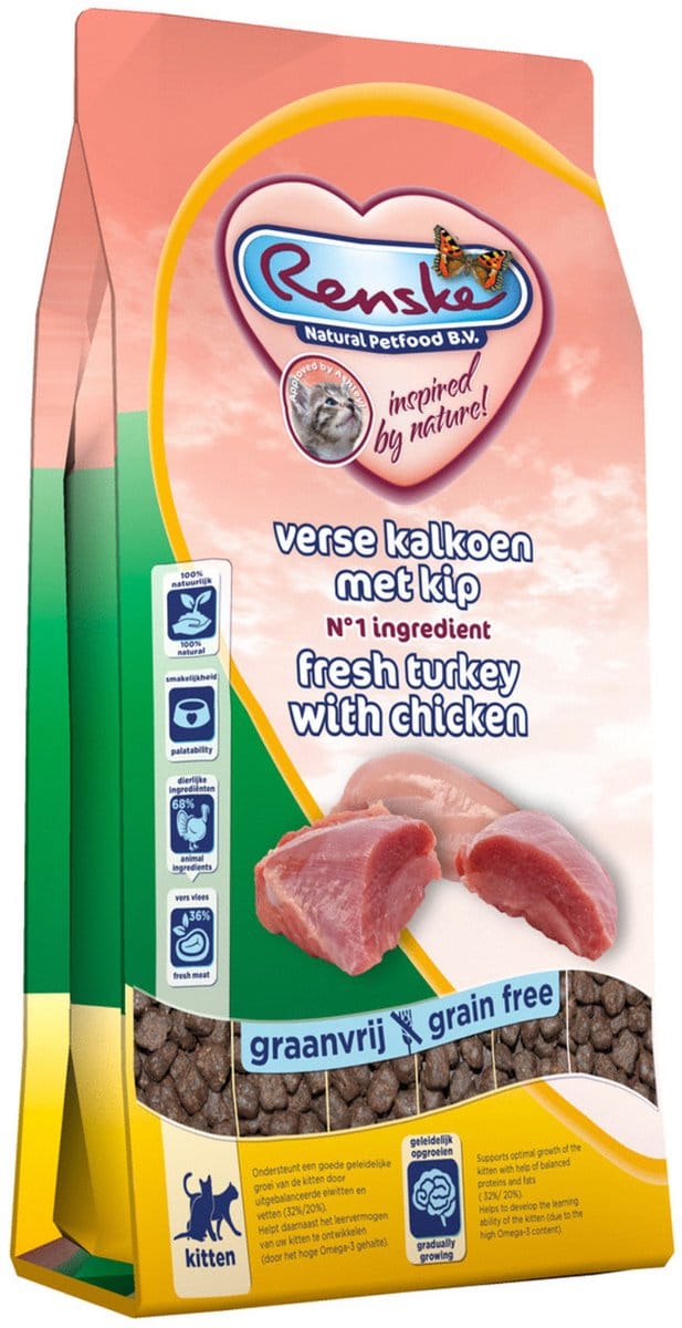 Renske Kitten Verse Kalkoen&Kip - Kattenvoer - 400 g