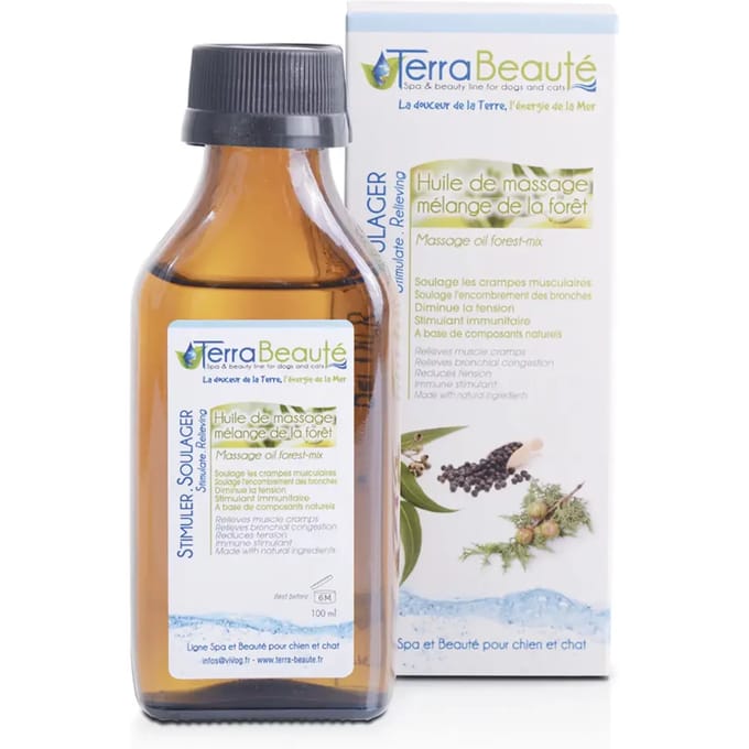 Huile de massage voor dieren mengsel van het bos Terra Beauté
