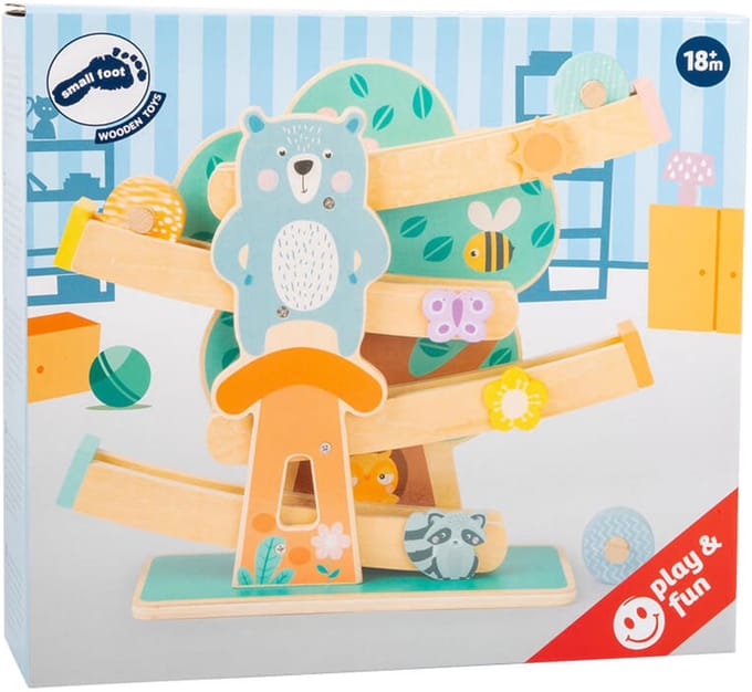 Small Foot - Wooden Marble Run Animals Pastel