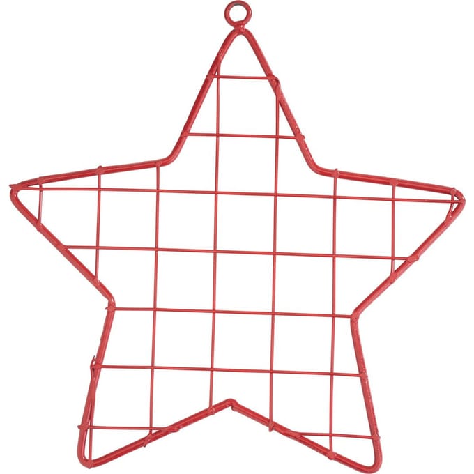 Metalen ringster "Grid" - Rood