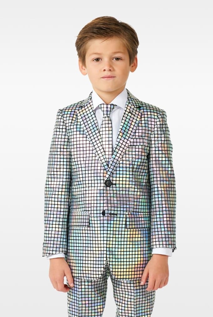 OppoSuits BOYS Discoballer - Jongens Pak - Kerstpak - Carnavalskleding - Discobal - Kostuum - Maat EU 98/104