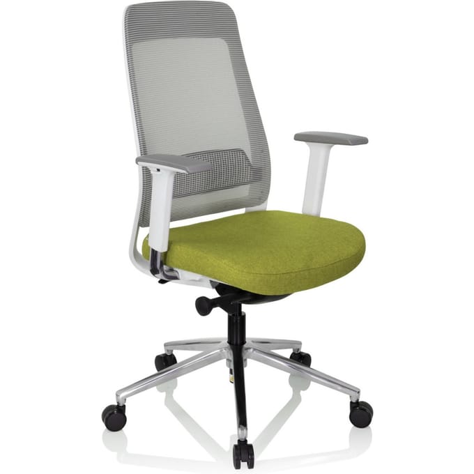 Bureaustoel - Met Armleuning - Stof/Netstof - Groen/Grijs - Ergonomisch