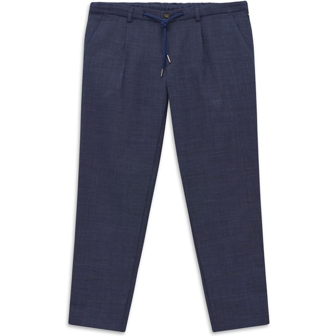 Bugatti Herren Broek met bandplooien, stretch en easy-care functie