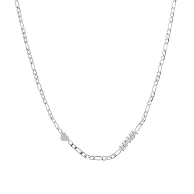 Bijoutheek Collier Hart Mama Schakel Zilver