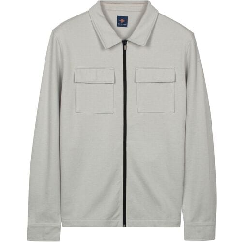Baileys Vest Sweat Full Zip Double Chest Pocket Two-Tone Midden Grijs / male