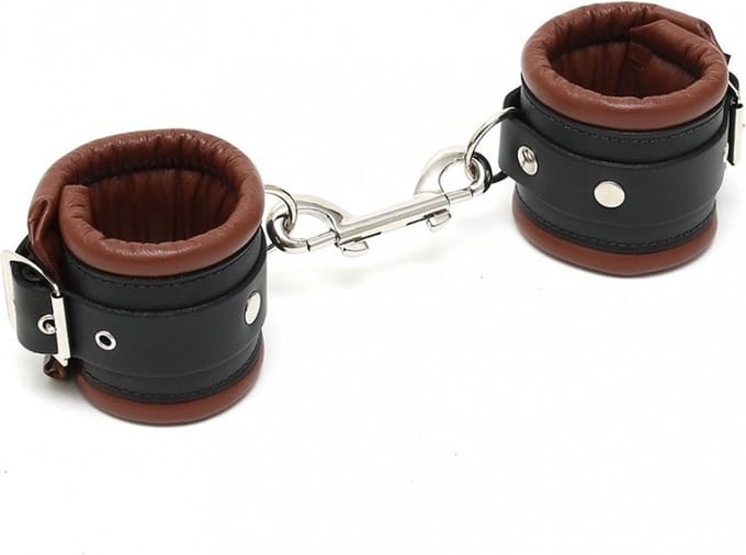 bondage play - Luxe voetboeien met kussens - bruin