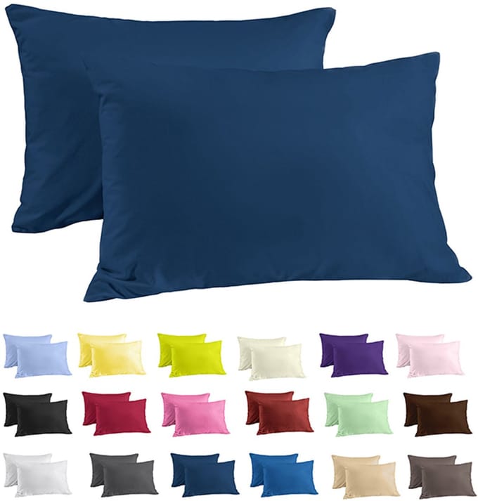 Zavelo Katoen Kussenslopen Basics Marine (set van 2)-60 x 70 cm (standaard)
