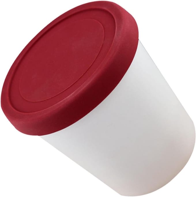 IJscontainer - Vriezerbak - Zelfgemaakt ijs - Stapelbaar ontwerp - 1000ml Capaciteit - Rood
