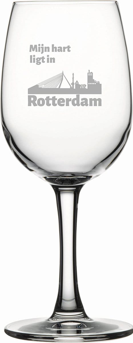 Gegraveerde witte wijnglas 26cl Rotterdam