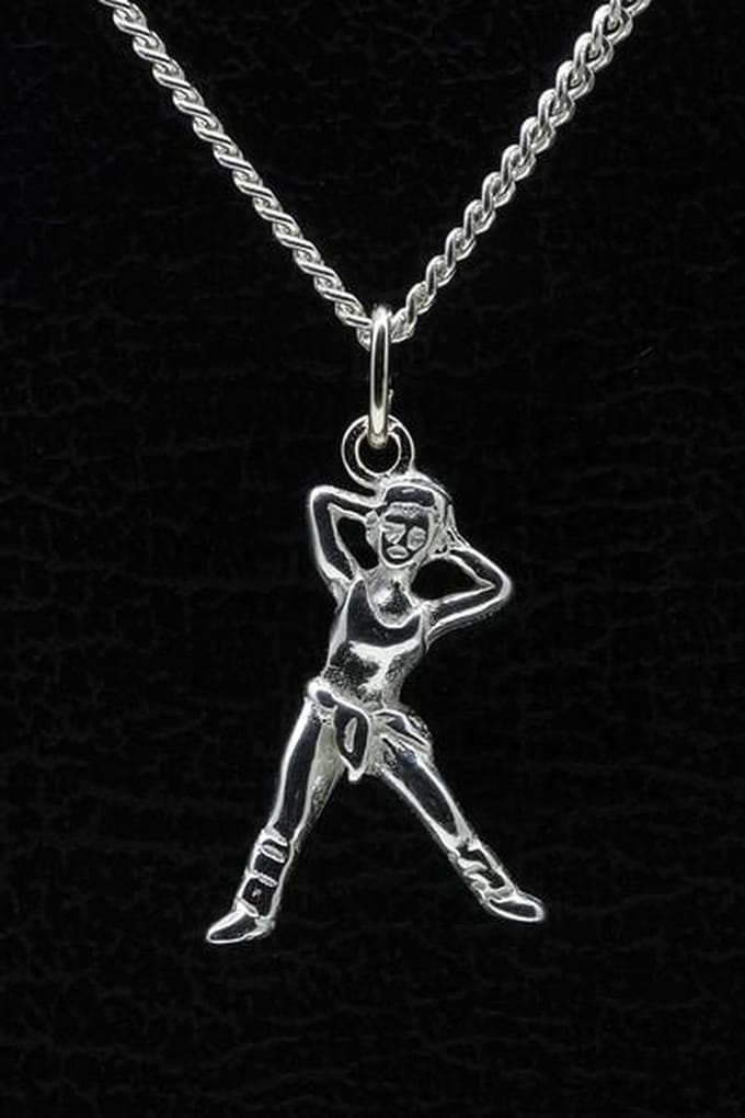 Zilveren Gym ketting hanger - strek handen en nek