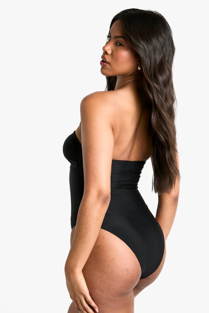 boohoo Dames Resin Trim Badpak | Black | Maat: 6