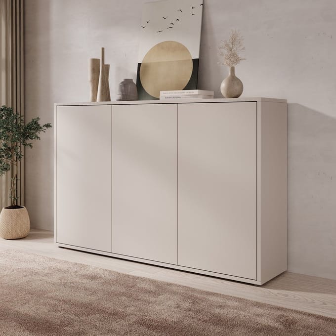 Meubella - Amber - Dressoir - Beige - 154x35x99 cm