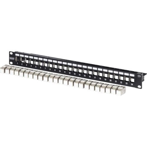 DIGITUS - Modulares Patch Panel geschirmt mit 24x DN-93615 Patchpaneel 483 mm (19) CAT 6A Zwart Ingericht