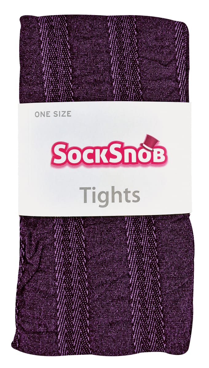 Sock Snob Dames80 denier ondoorzichtig patroon panty's - Stripe Imperial Purple