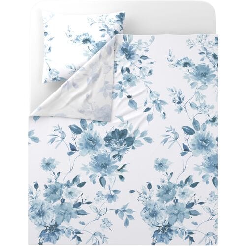 LIVARNO Renforcé beddengoedset 140 x 200 cm (Wit/blauw)