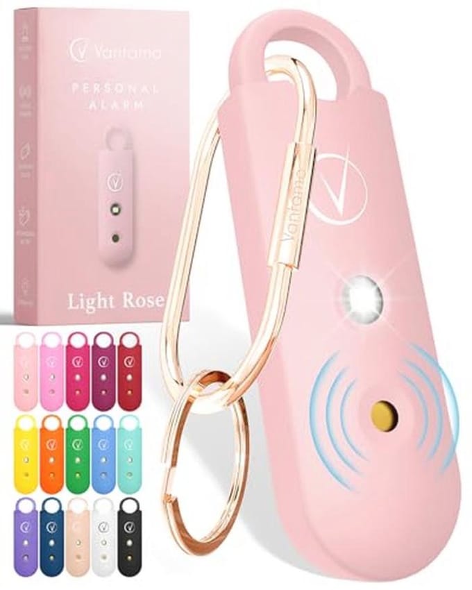 Persoonlijk alarm met stroboscoop-led-licht – Extra luid 130dB sleutelhanger voor zelfverdediging