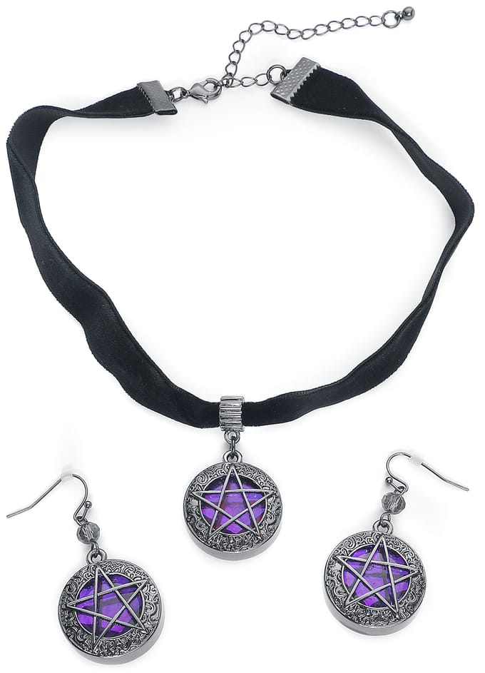 Gothicana by EMP - Gothic Choker - Shiny Pentagram - voor Vrouwen - zwart