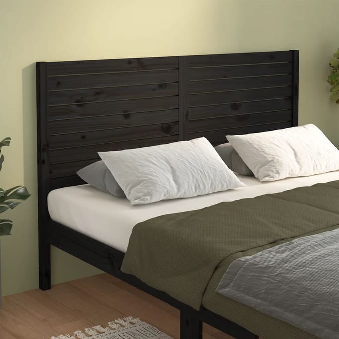 vidaXL - Hoofdbord - 156x4x100 - cm - massief - grenenhout - zwart
