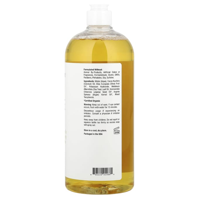 Savon de Castille à l'arbre à thé Mild By Nature, 34 fl oz (1 005 ml) white