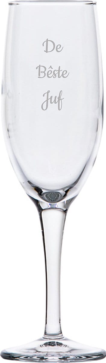 Gegraveerde Champagneglas 16,5cl De Bêste Juf