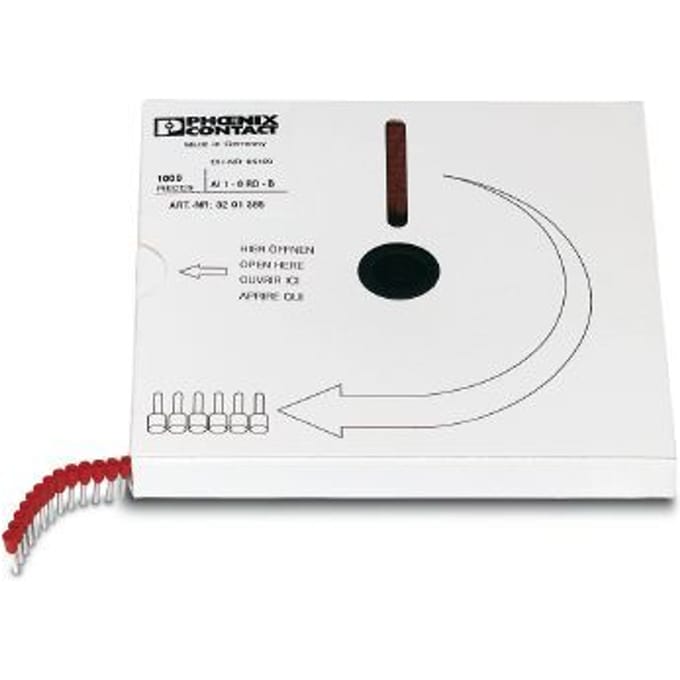 Phoenix Contact 3201385 Adereindhulzen 1 mm² Deels geïsoleerd Rood 1000 stuk(s)