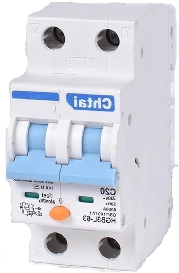 Aardlekschakelaars - Stroomonderbrekers - Elektrische Veiligheid - Hoge Capaciteit - 5 Stuks - Grijs