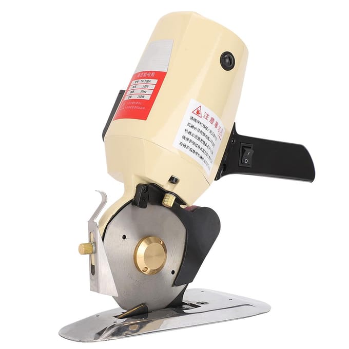 Elektrische Stofsnijder Kleine Handheld Ronde Mes Snijmachine TH100 AU Plug beige