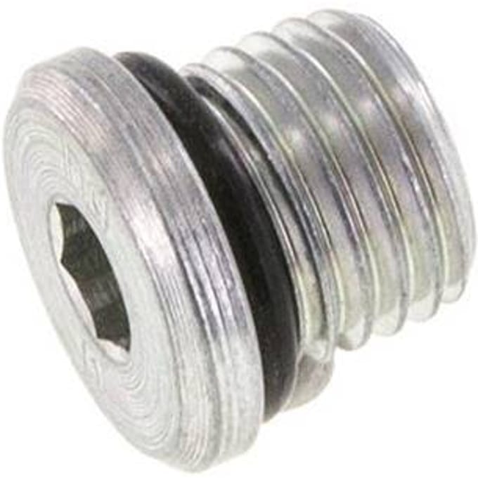 Plug UNF 7/16''-20 Staal NBR met Binnenzeskant 630bar [2 Stuks]