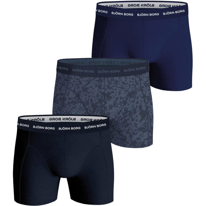 Bjorn Borg Cotton Stretch Boxers 3Pack Donkerblauw - Maat S - Heren - Boxershorts
