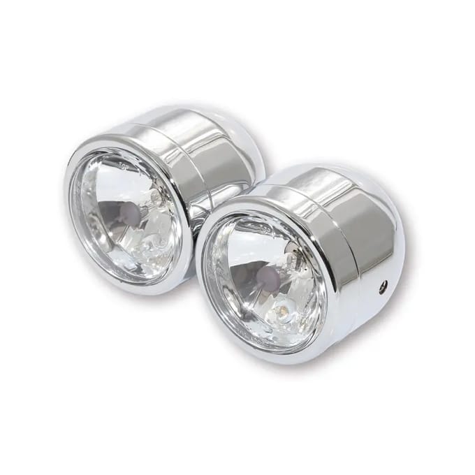 Chromen koplampen, grootlicht + dimlicht Shinyo
