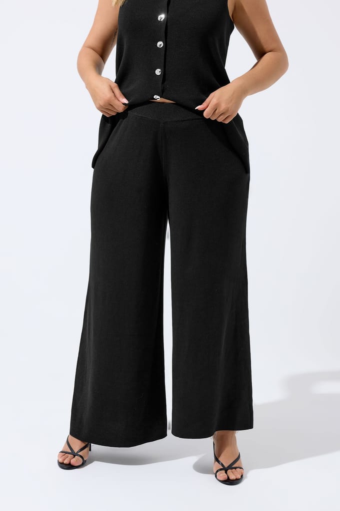 Limited Collection Zwarte Gebreide Broek Size 46-48