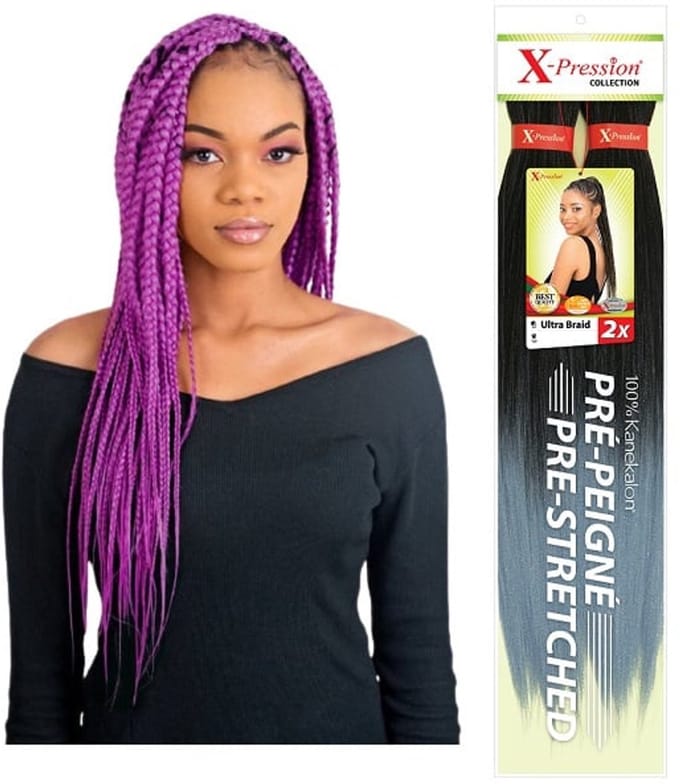 X-Pression Pre-Stretched Braid 46" Purple