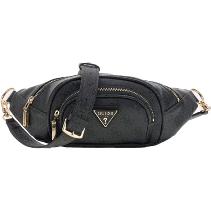 GUESS gordeltas schoudertas Latona Belt Bag Coal Logo donkergrijs