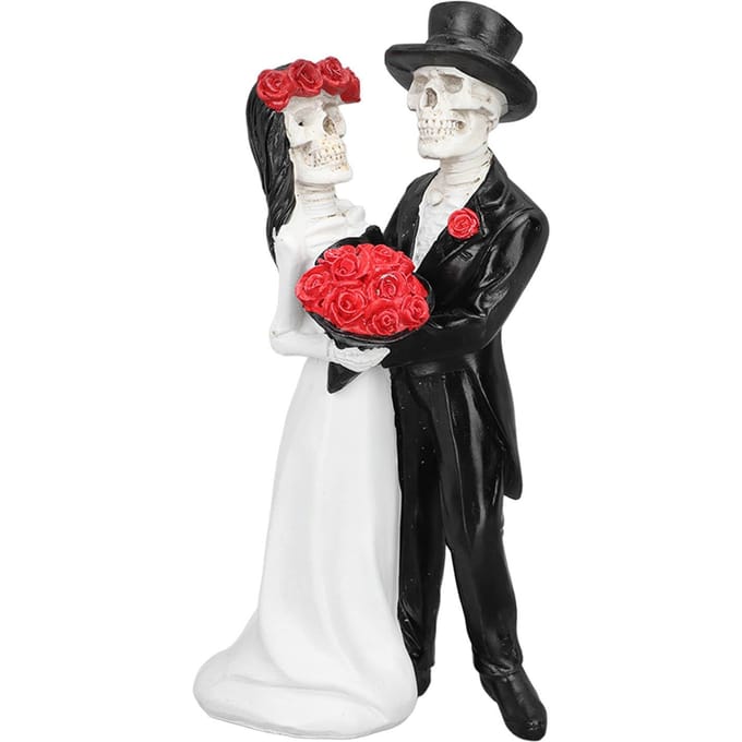 Skelet Bruidspaar Beeld Dag van de Doden Dansend Skelet Bruidspaar Halloween Romantische Bruiloft white