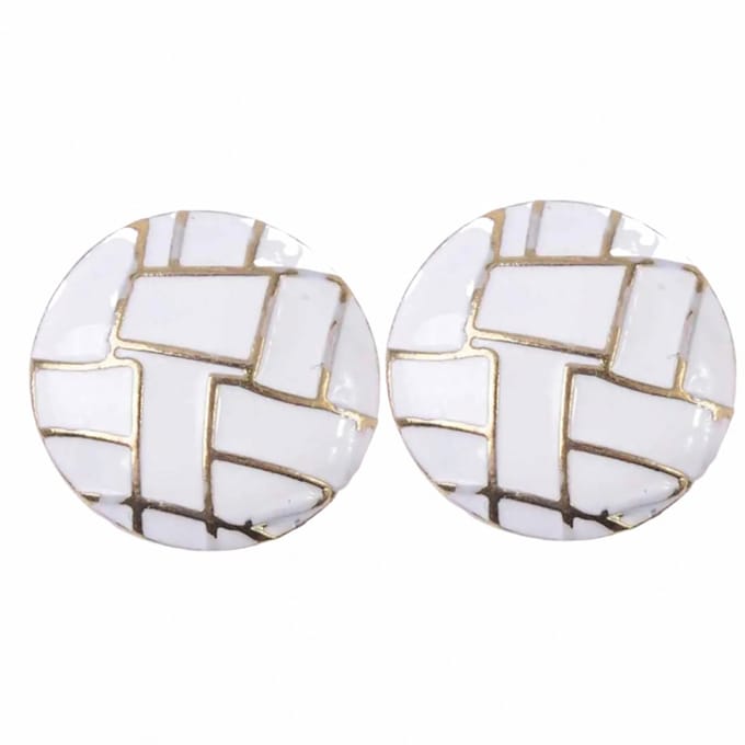Clip oorbellen wit metaal 2 cm