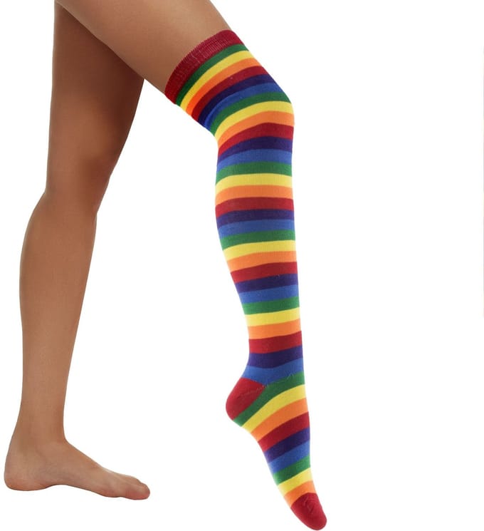 Overknee Socks Regenboog